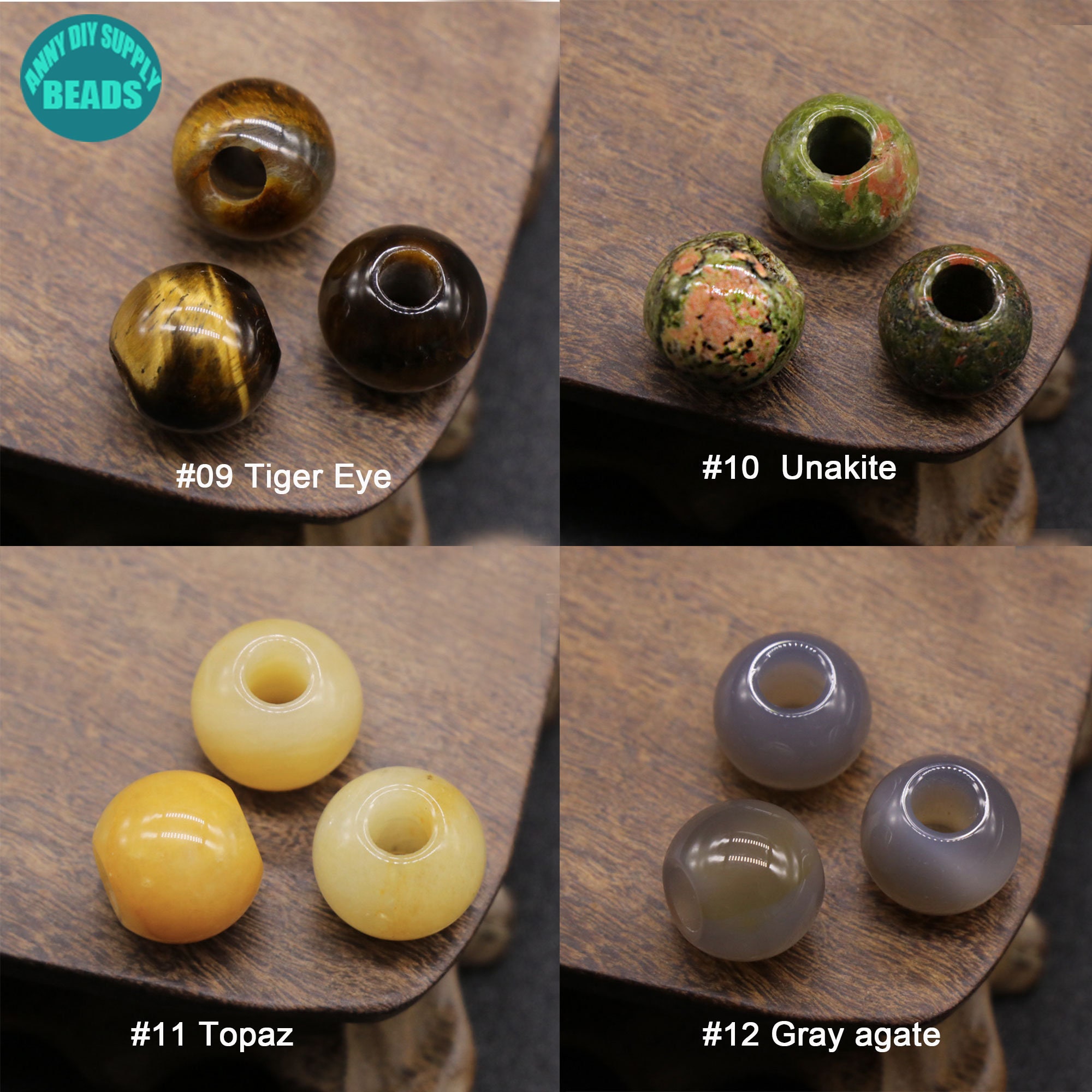 Lot de 3 brins de perles de pierre précieuse rutile en quartz noir naturel de qualité A de 6 à 9 mm pour la fabrication de bijoux GZ11-9