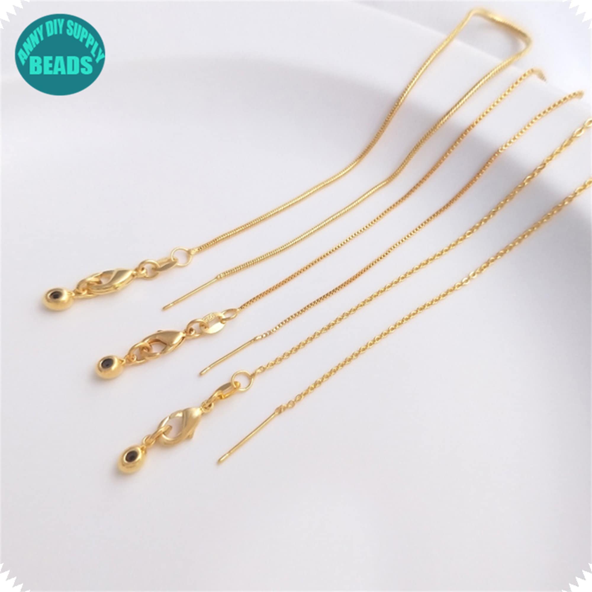 1pc 24k Gold Plated Needle Threader Chain,gold Plated Necklace,threader ...