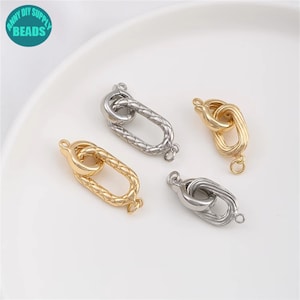 14K Real Gold Plated Brass Pearl Clasp,Oval Clasp,Twisted Clasp,Pearl Jewelry Clasp,Necklace Clasp.Bracelet Clasp