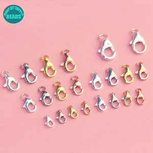 8mm-16mm S925 Solid Sterling Silver lobster clasps,Jewelry Findings,necklace clasp,bracelet clasp