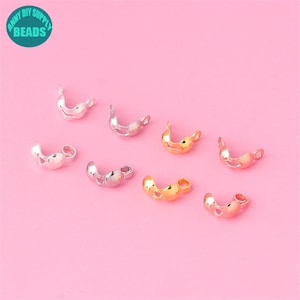 S925 Sterling Silver Crimp Ends Caps,Silver Crimp Covers,Cover Bead,Silver End Caps,Crimp Ends,Silver Crimp Ends,jewelry Findings