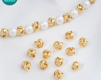 8mm 14k Gold Plated Brass Korean Ball,Gold Wire Wrapped Beads,Wholesale Beads,Knot Beads, Jewelry Making Beads,Bead Spacers