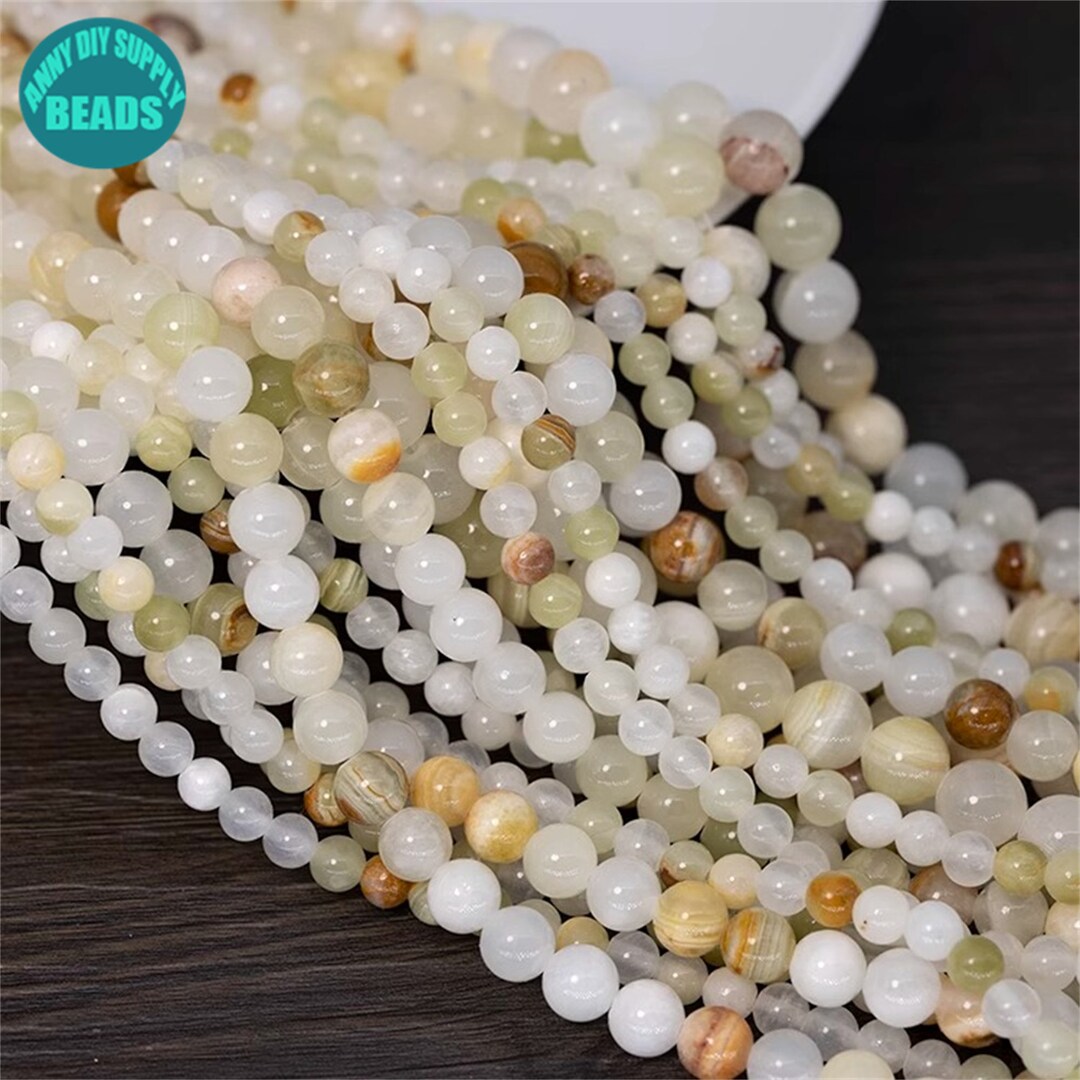 10mm Round Natural White Jade Gemstone Beads For Make
