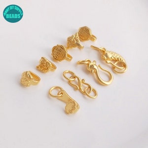 1PC 18K Real Gold Plated S clasps,Bracelet Clasp,S Clasp,Gold S Clasp,Bracelet Hook Clasp