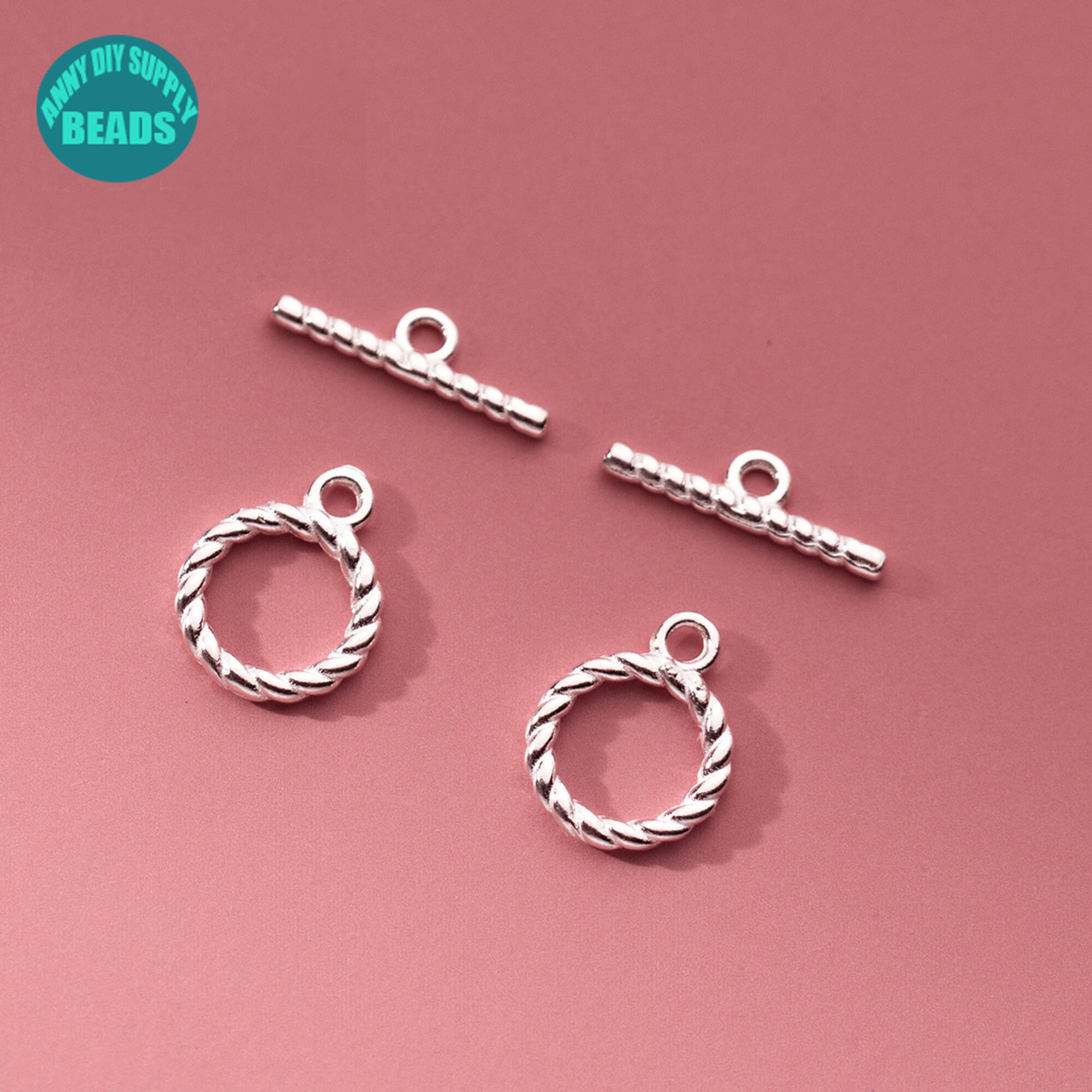 Joyful Creations Sterling Silver Small Twist Toggle Clasp – 9mm Horizontal Closed Ring, Made In Italy