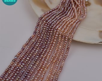 2-3mm Natural Freshwater Pearl beads,Tiny Pearls,Light Purple Pearls,DIY Pealrs Beads,Full Strand 36CM