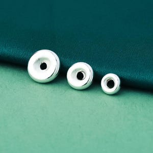 S925 Sterling Silver Spacer Beads,Bead spacer,rondelle Beads,silver spacer beads,Metal spacer beads image 2
