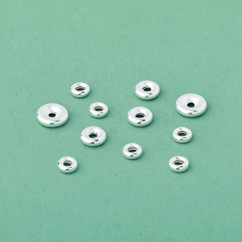 S925 Sterling Silver Spacer Beads,Bead spacer,rondelle Beads,silver spacer beads,Metal spacer beads image 4