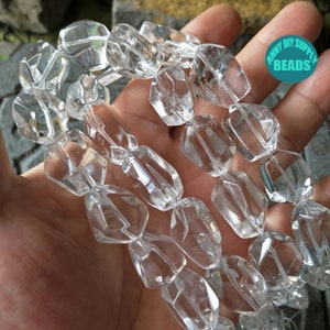 Large Natural Clear Quartz Beads,Natural Clear Quartz nugget beads,Full Strand