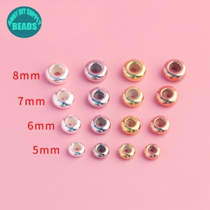 10pcs Round Ring Loose Beads Silver Color Clip Bead Stopper DIY