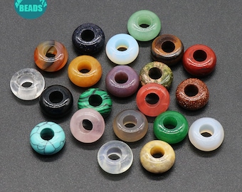 12*5mm large Hole Natural gemstone Beads,Hole Size 5mm,Large Hole Gemstone beads