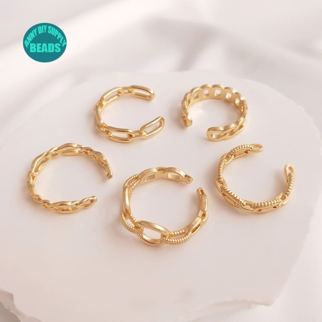 1PC 14K Real Gold Plated Brass Rings,gold Rings,open Finger Ring Etsy