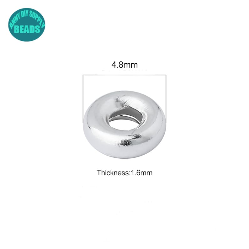 S925 Sterling Silver Spacer Beads,Bead spacer,rondelle Beads,silver spacer beads,Metal spacer beads 4.8mm