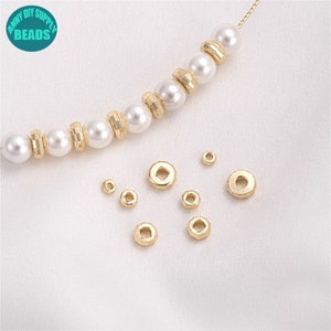 3/4/5/6mm 14K Real Gold Plated Rondelle Beads,Gold Wheel Beads,Gold Spacers,Tiny Spacer Beads,Diamond Cut Rondelle Beads