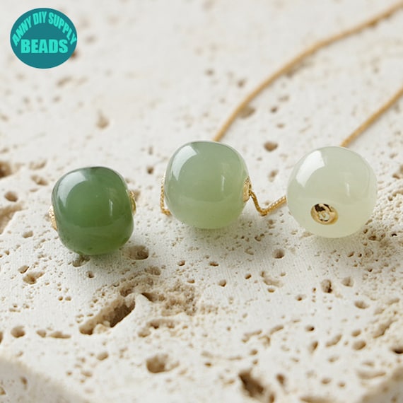 9x10mm Genuine Natural Hetian Jade Necklace Pendant Beads gemstone