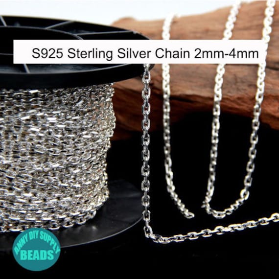 Vintage Thai Silver O Circle Chain Necklace - S925 Sterling Silver Silver Fine Chain Necklace for Men and Women, Available in 3.5mm, 4mm (45cm-80cm)