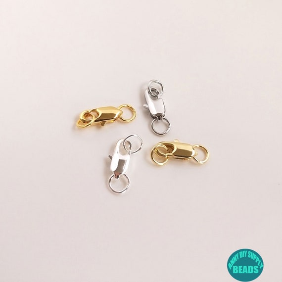 15x9mm Lobster Clasps, Silver Plated, Pack of 20 - Golden Age Beads