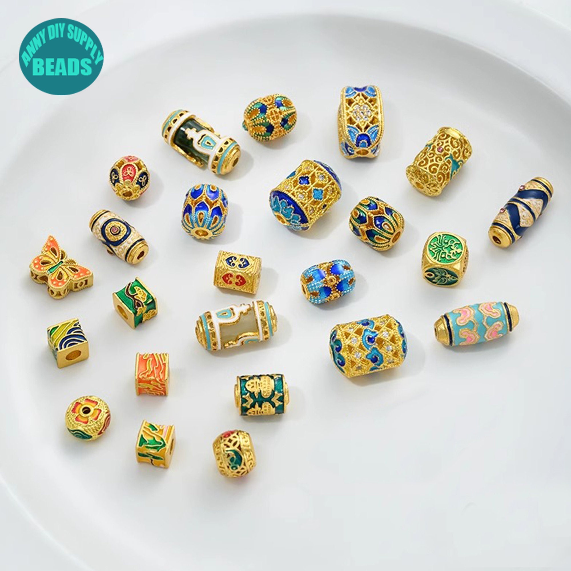 18K gold plated brass beads,Cloisonne Beads,Barrel Beads,Gold Plated Oval beads,Focal beads,Cylinder Beads,Cubic Beads,Bracelet Making Beads
