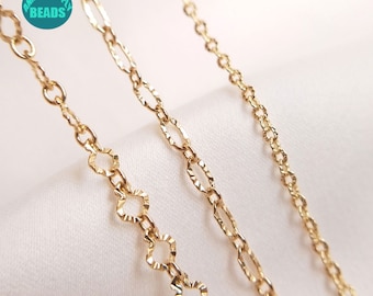 14K Gold Plating Chain,Necklace Chain,14K Gold Plated Chain,Cable Chain