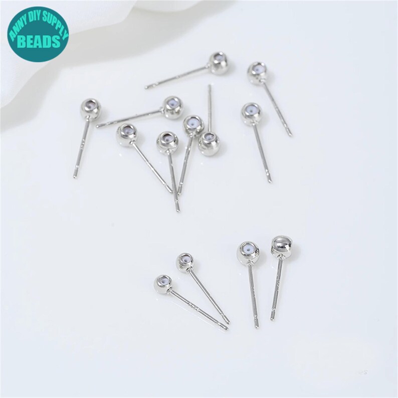 3/4mm 14K Gold Plated Dot Earring Stud,Rubber Dot Earring Stud,DIY Earring Making Supply,Jewelry supply Shop image 5