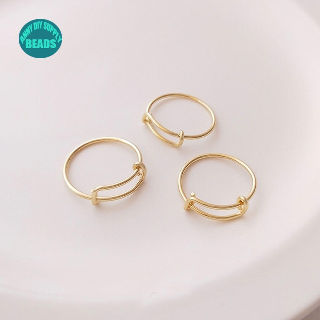 1PC 14K Real Gold Plated Brass Rings,adjustable Finger Ring.wire Ring Etsy