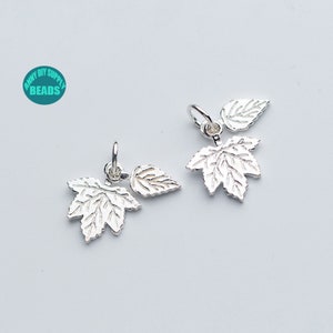 1/2/4/10 Stück S925 Sterling Silber Ahornblatt Charme, kleine Charme, kleine Charme, Armband Anhänger, Blatt Charme