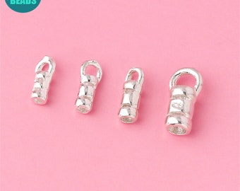 S925 Sterling Silver Crimp Ends,Silver Crimp Connector,Silver End Caps,Chain End Caps,Jewelry Clasp findings