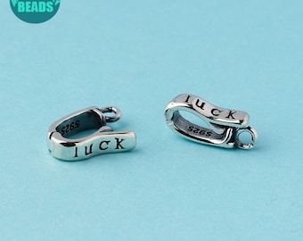 Zapięcia na szczęście ze srebra próby 925, zapięcie haczykowe ze srebra próby 925, zapięcie haczykowe, zapięcie klamrowe, zapięcie bransoletki, zapięcie naszyjnika