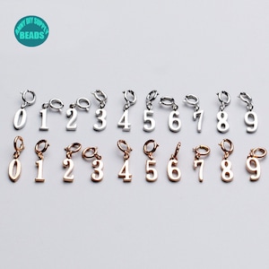 1PC S925 Sterling Silver Number pendant,Silver Number charm