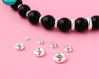S925 Sterling Silver Spacer Beads: Tiny Ring Beads (3-8mm)