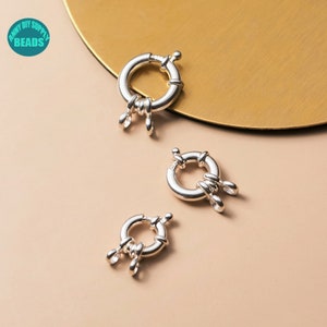10/12/14mm Sterling Silver Round Spring clasp,Pearl Necklace Clasp