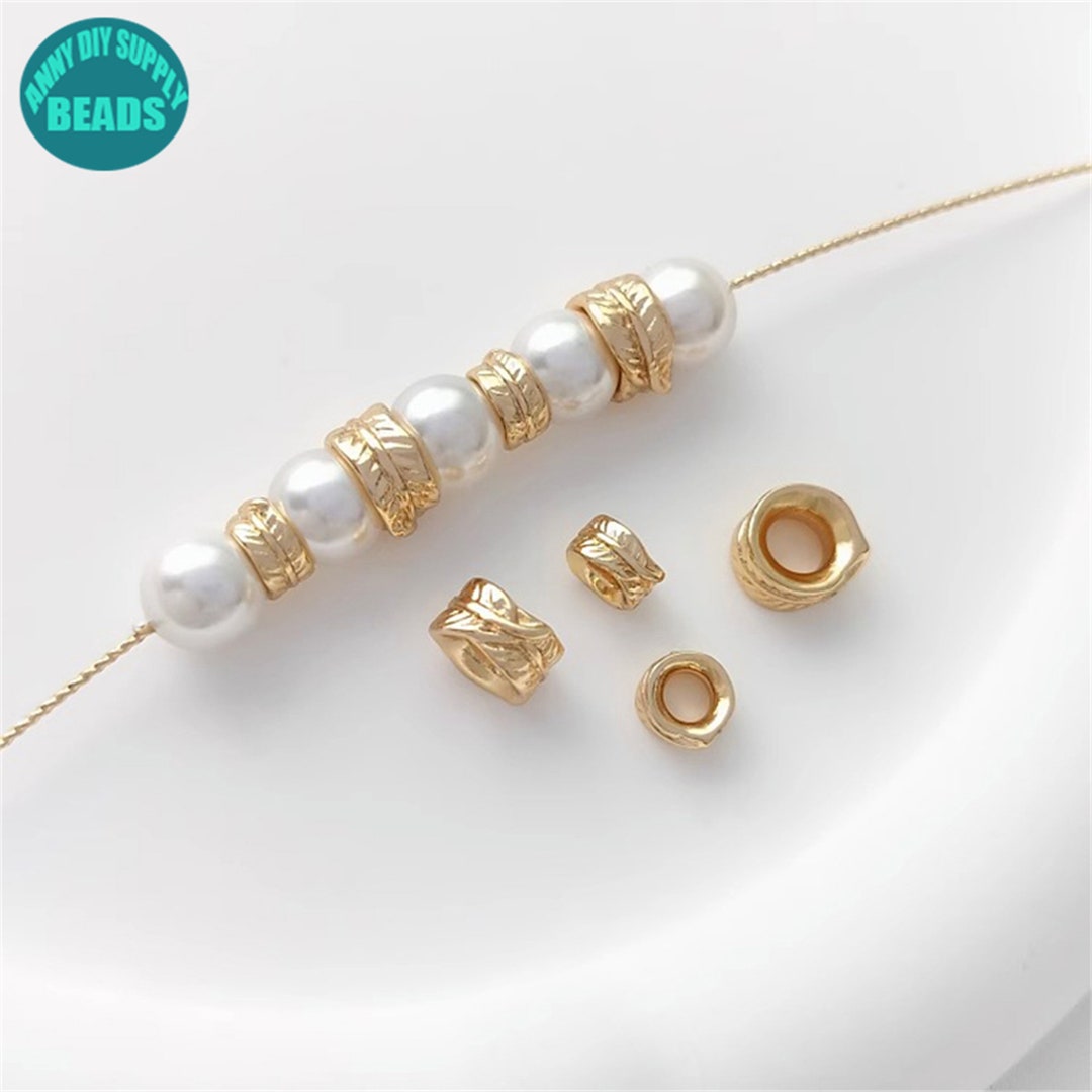 14k Gold Plated Beads,feather Beads,gold Jewelry Beads,feather Circle
