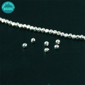 3 mm S925 Sterling zilveren spacer kralen, metalen kralen, 3 mm kleine kubieke kralen, kleine zilveren kralen, armband maken aanbod