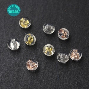 10/20/50/100pair S925 Sterling Silver Ear Backs,Rubber Ear Back Stoppers, Earring backing,Earring Nuts,Wholesale Ear Backs