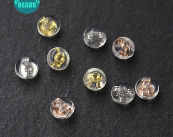 Wholesale S925 Sterling Silver with Silicone Outside Ear Back Stoppers,Earring Backs
