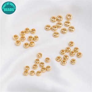Large Hole 14K Real Gold Plated Rondelle Beads,Gold Wheel Beads,Gold Spacers,Donut Spacer beads,Gold Spacers,Metal Beads