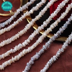 6-7mm Freshwater Pearl beads,Petal Pearls,Stacked Pearl Strand,Necklace Pearls,Natural Pearls,Full Strand 38CM