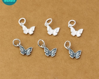 S925 Sterling Silver Butterfly Charm,Animal Charm,Tiny Butterfly Charm,Butterfly Jewelry Charms,Silver Butterfly,Bracelet Charms