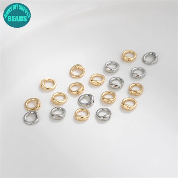 5mm 14K Real Gold Plated Pig Nose Closed Ring Connector,with 2