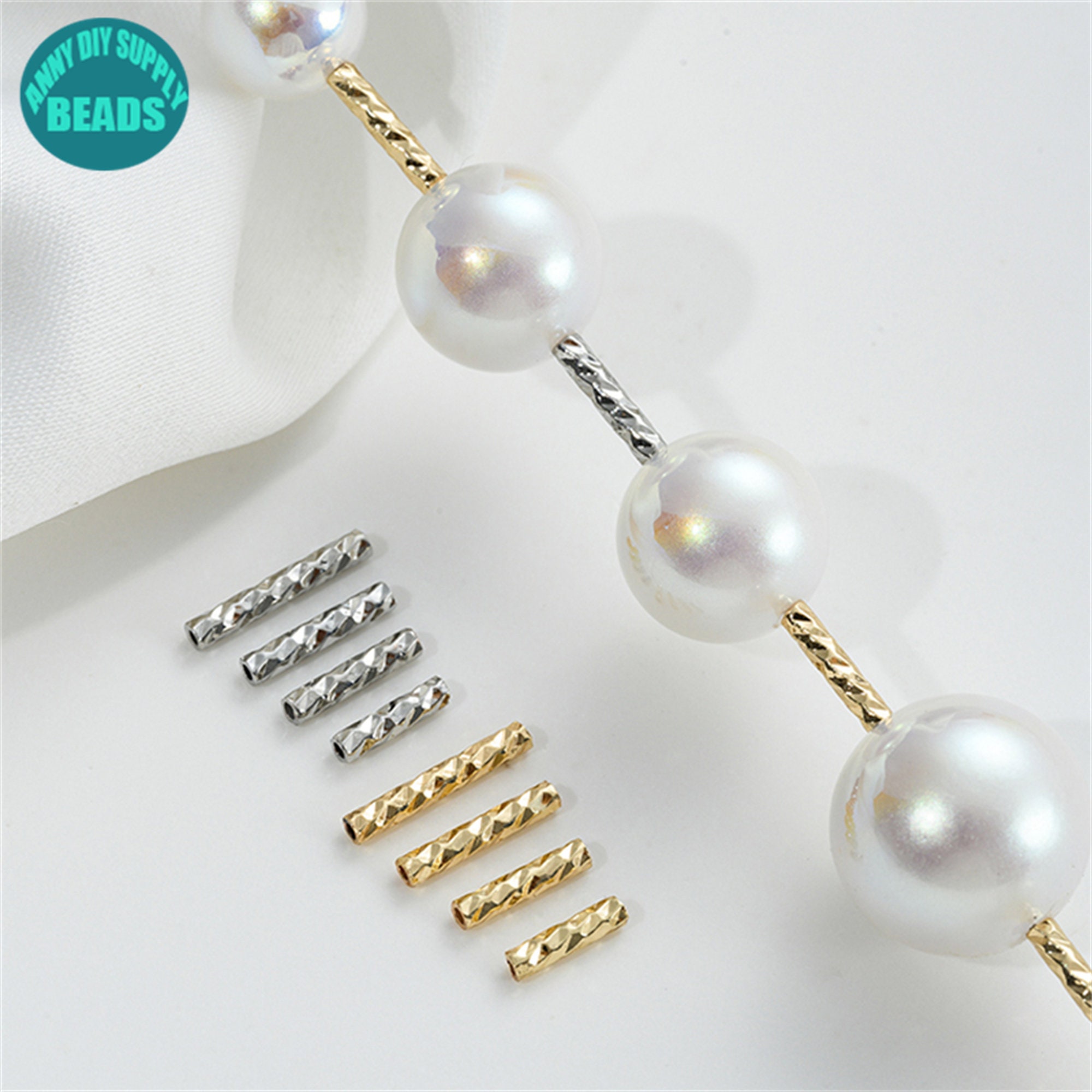 S925&14Kゴールドフィルドダイヤモンドカットビーズネックレス 14K 