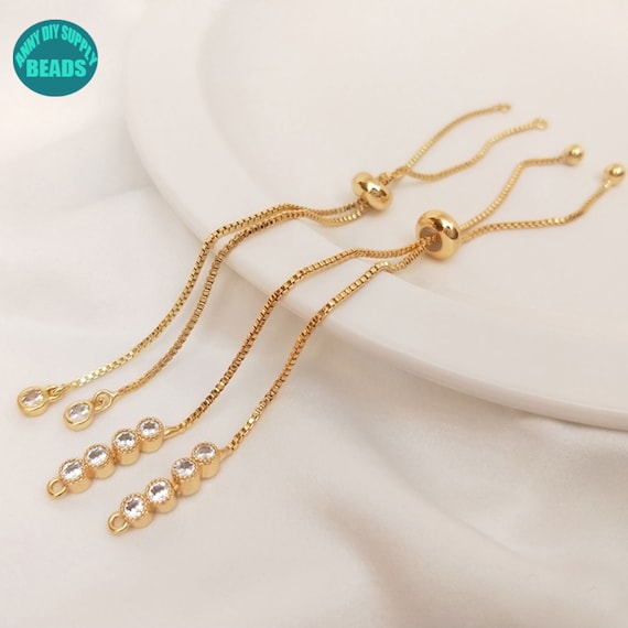 14K Gold Plated Brass Adjustable Chain Extension,bracelet Extender,gold  Bracelet Adjustable Chain,bracelet Extension Chain 