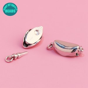S925 Sterling Silber Bean Spangen, Perlenketten Verschluss, Haken Verschluss, Sterling Silber Verschluss