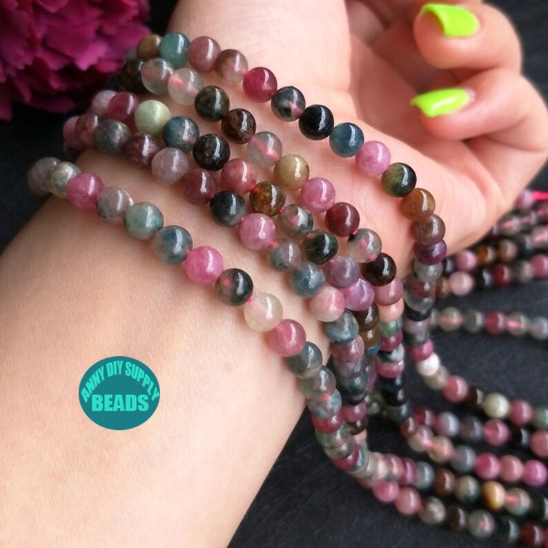 456810mm Natural Tourmaline beads,Genuine Tourmaline beads,Gemstone Beads,Full Strand