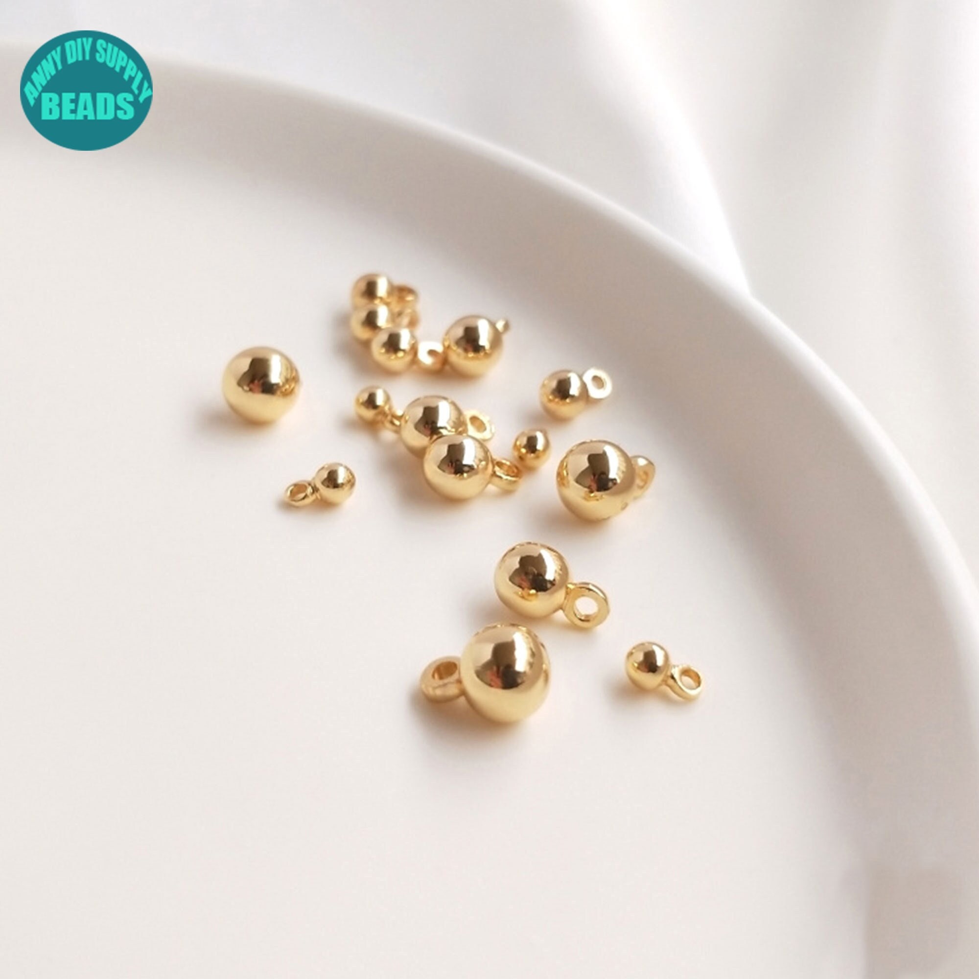 14K Real Gold Plated Brass Ball Pendant,Solid Brass Ball pendant,Necklace Ball Pendant,Tiny Ball Penant
