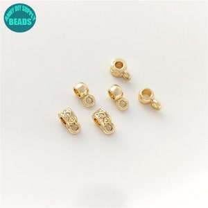 Barre placcate in oro 14k, Barre per gioielli, Porta pendenti, Barre d'oro, Risultati d'oro, Cauzioni per ciondoli, Barre minuscole, Barre per fascino braccialetto, Barre piccole immagine 5