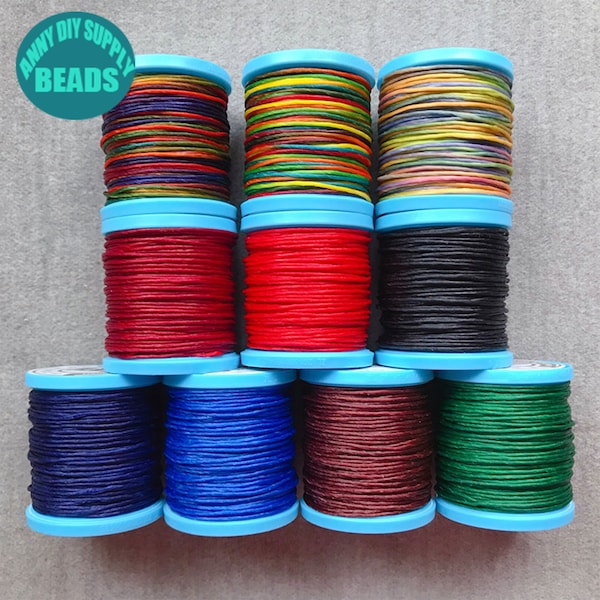 1.5mm 24 Color Thailand Macrame Waxed Cord,Smooth Water Proof Thai Waxed Macrame Cord,Bracelet Waxed Cord,fully Waxed Polyester Thread