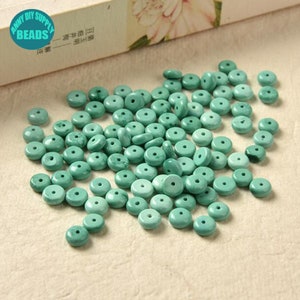 6mm Magnesite Rondelle Beads,Natural Turquoise Color Gemstone Beads,Gemstone Spacer Beads