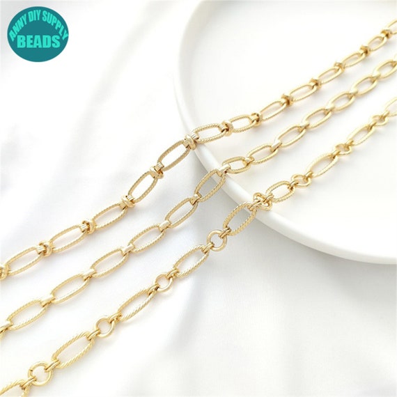14K Real Gold Plated Brass Chain necklace Chain o Shape Chain thick Chain bulk Chain paperclip Chain long Chain gold Chain Etsy Canada