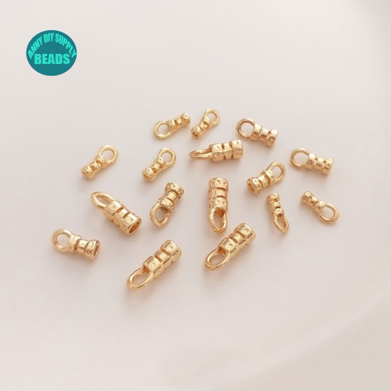 Chain End Thread 14K Gold Plated Brass Crimp End,chain End Crimps,cord End Crimps ...