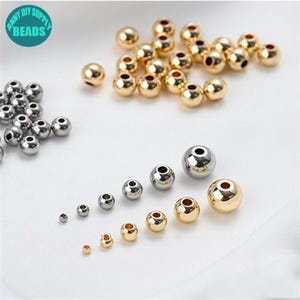 2/3/4/5/6/8 mm Edelstahlperlen, glatte runde Edelstahlperlen, Metallperlen, Schmuckherstellungsperlen, Schmuckzubehör, DIY Metallperlen
